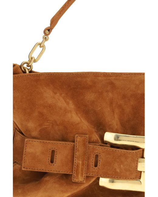 Balmain Brown Medium Anthem Bag Suede Calfskin Calf Leather Bos Taurus Handbags