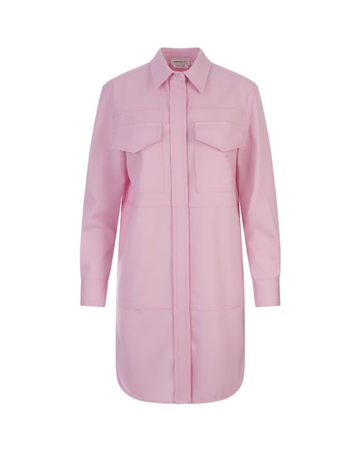 Alexander McQueen Pink Wool Mini Dress