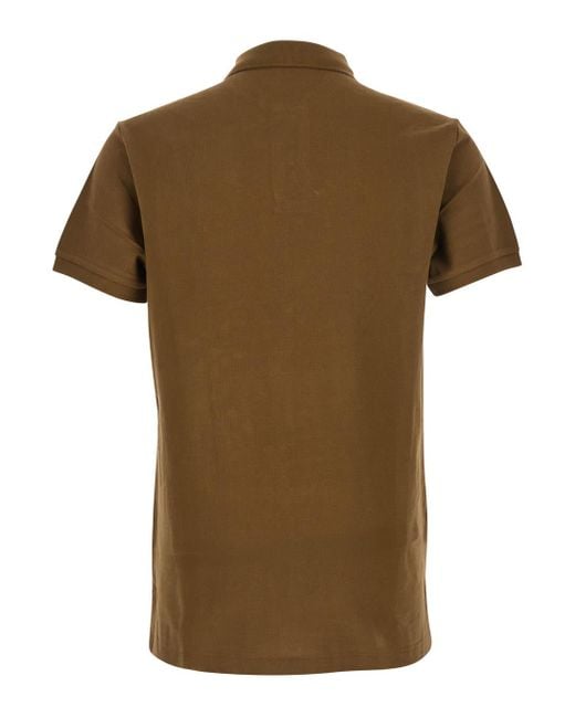 Polo Ralph Lauren Green Slim Fit Polo Shirt With Classic Collar And Pony Embroidery On The Front for men