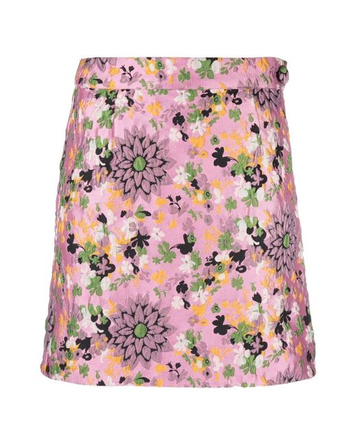 Essentiel Antwerp Pink Capers Jacquard Skirt