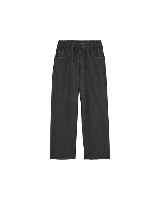 Adidas Black Loose Fit Twill Jeans Cotton Regular & Straight-Leg Trousers for men