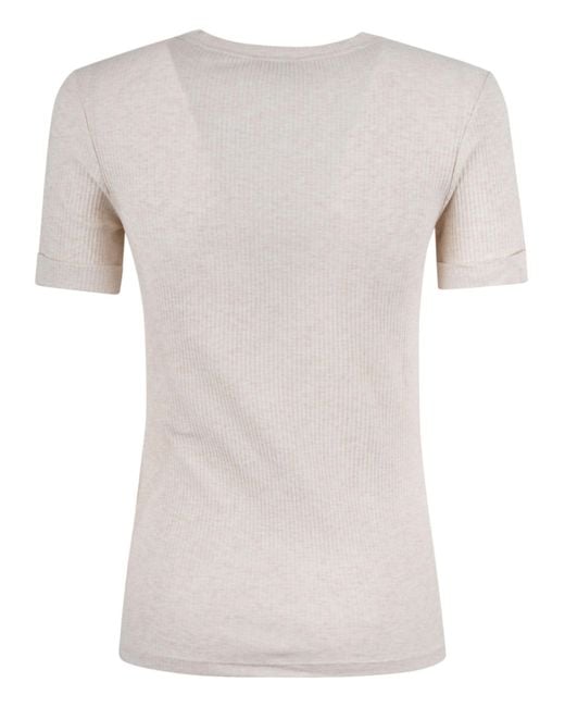 Peserico Gray Round Neck T-Shirt