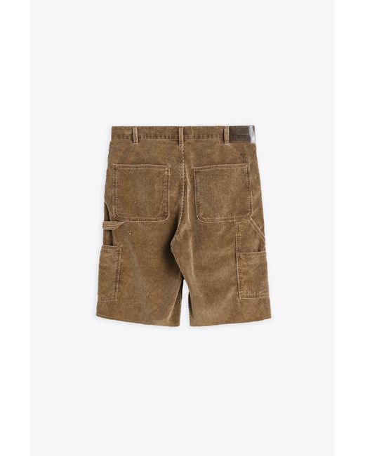 Our Legacy Natural Joiner Short Light Corduroy Work Shorts With Spray Paint for men