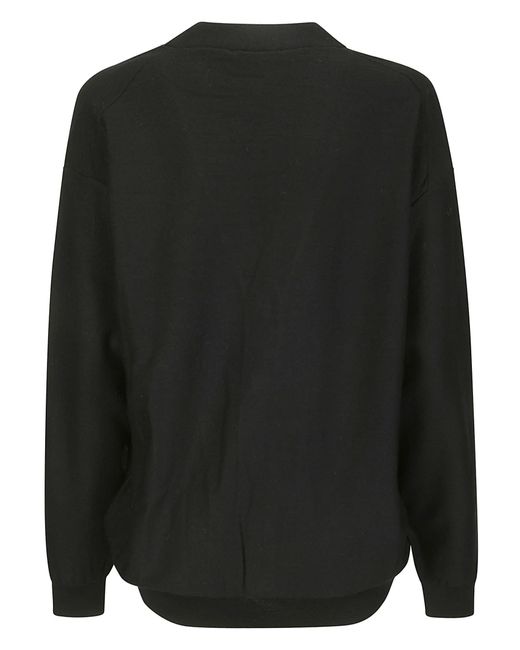 Lemaire Black Relaxed Twisted Cardigan