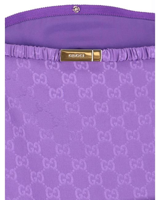 Gucci Purple Silk Midi Skirt