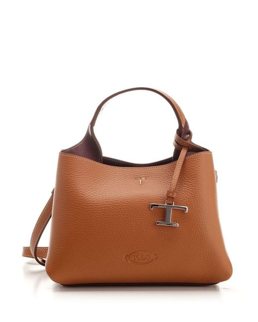 Tod's Brown T Timeless Micro Handbag