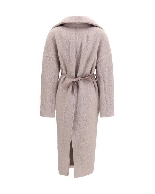 Rick Owens Multicolor Dracucollar Belted Coat
