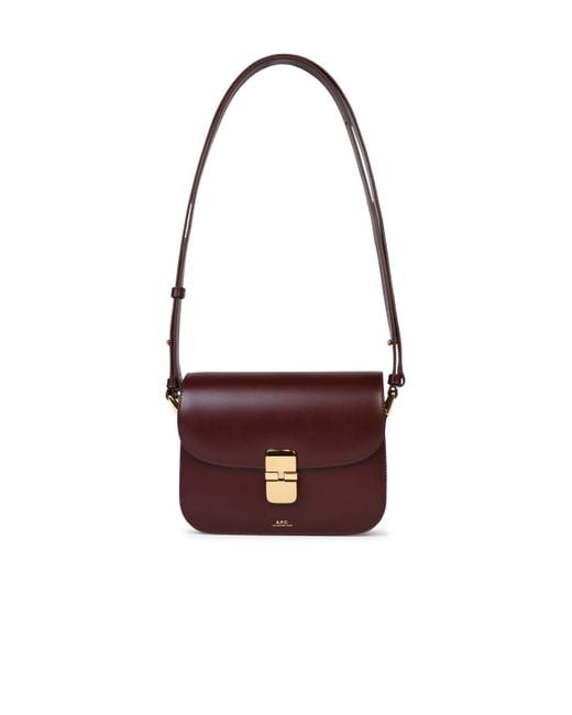 A.P.C. White Small 'Grace' 'Gae Vino' Smooth Leather Bag