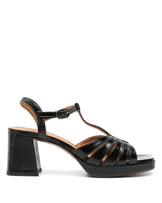 Chie Mihara Black 70mm Galta Leather Sandals