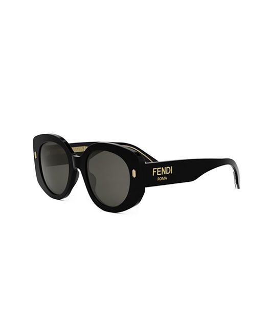 Fendi Black Round Frame Sunglasses