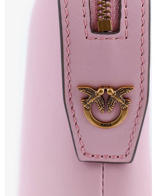 Pinko Purple Beauty Case Leather Make Up Bags