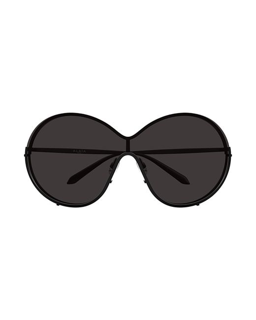 Alaïa Black 66Mm Metal Round Sunglasses