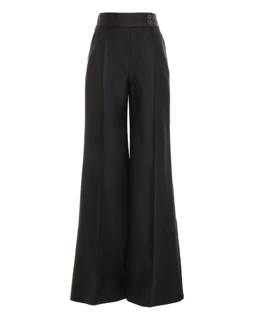 Zimmermann Black Wool-blend Wide-leg Trousers