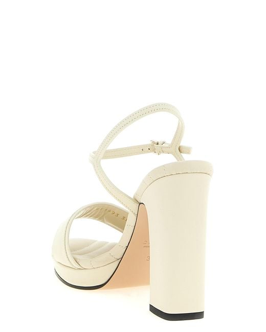Gucci Natural Ankle Strap Heels