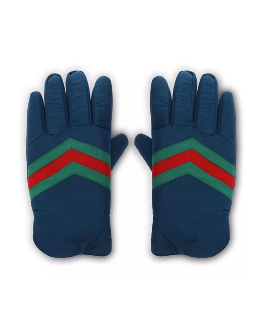 Gucci Blue Nastro Logo Gloves Accessories