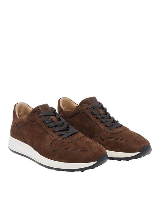 Tod's Brown Tods Sneakers Suede Leather/Rubber Sole for men