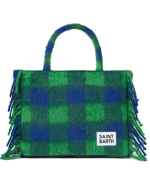 Mc2 Saint Barth Green Vanity Blanket Shoulder Bag With And Check