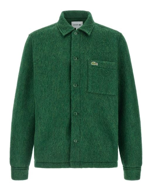 Lacoste Green Felt Overshirt for men