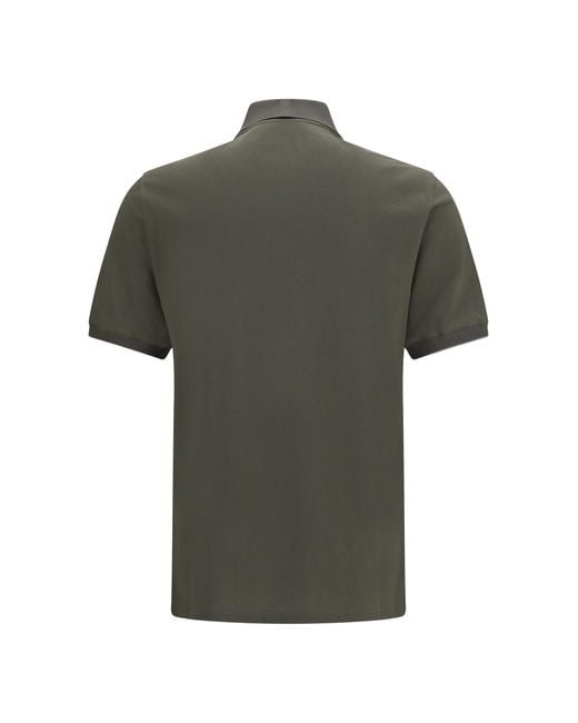 Brunello Cucinelli Green Cotton Polo Shirts for men