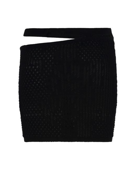 Roberta Einer Black Knitted Mini Skirt Cotton