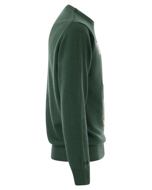 Mc2 Saint Barth Green How Much Wool And Cashmere Blend Jumper for men