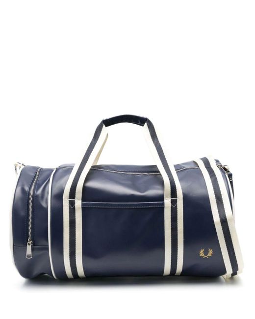 Fred Perry Blue Logo-print Holdall Bag for men
