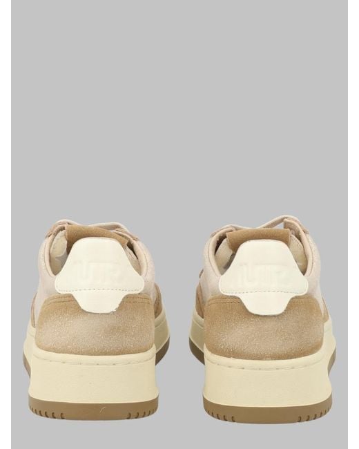 Autry Natural Sneakers Medalist Low Laminated Suede Cow Leather Trainers