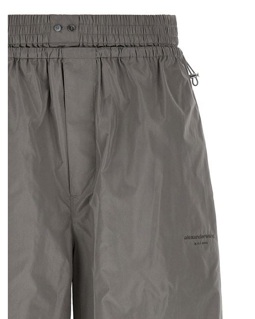 Alexander Wang Gray Polyester Athletic Pants