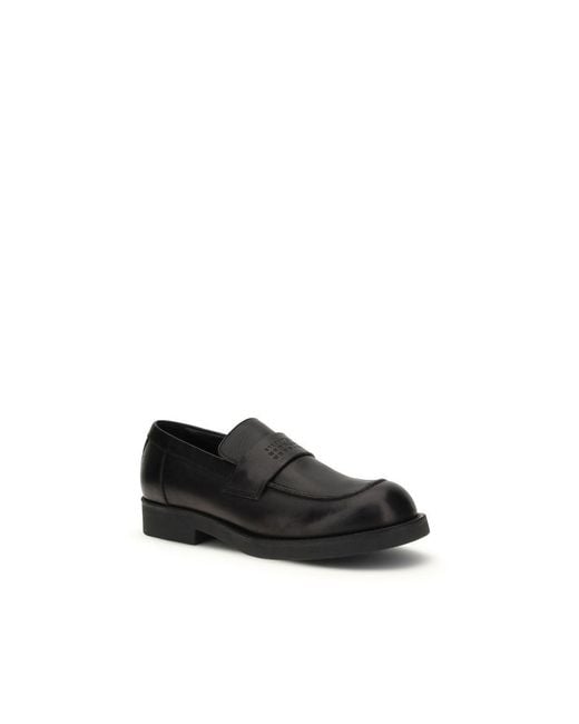 MM6 by Maison Margiela Black Calf Leather Bos Taurus Slip-On Loafers for men