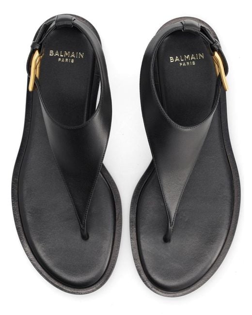 Balmain Black Sandals Anthem Leather