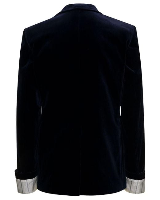 Gucci Blue Giacca Monopetto Con Bottoni Gioiello for men