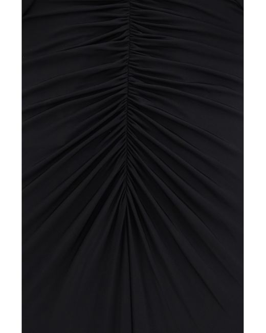 Self-Portrait Black Jersey Long Dress Viscose; Elastane