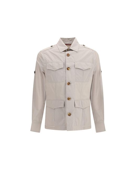 Brunello Cucinelli Gray Beige Cotton Full for men