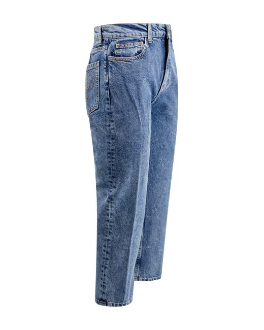 Philosophy Di Lorenzo Serafini Blue High-rise Cropped Jeans