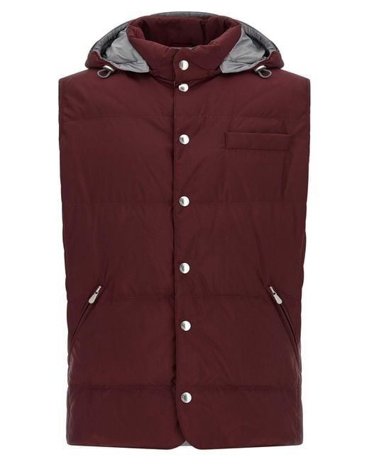 Brunello Cucinelli Purple Polyester Sleeveless Jacket Clothing for men