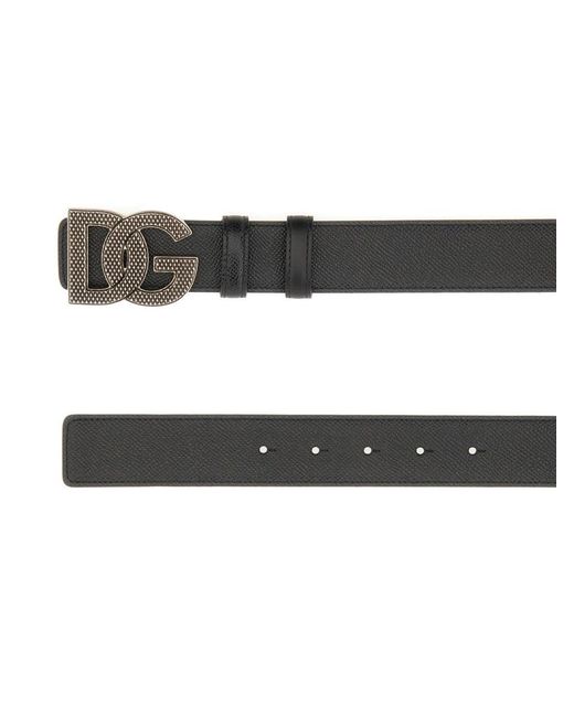 Dolce & Gabbana Black Leather Belt for men