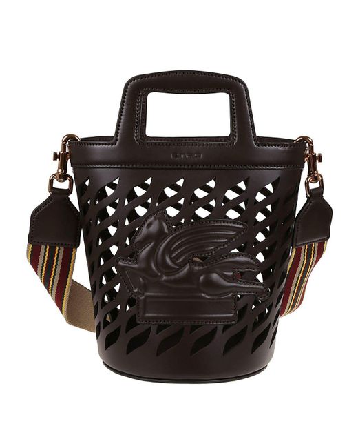 Etro Black Coffa Cut-out Bucket Bag