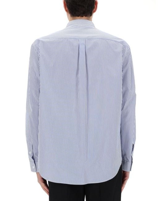 Balmain Blue Logo Shirt Cotton for men