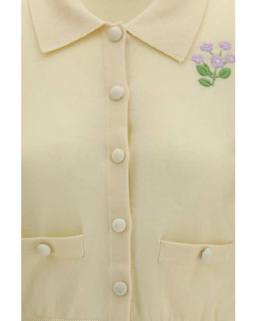 Self-Portrait Natural Knit Cardigan Wool (Ovis Aries)