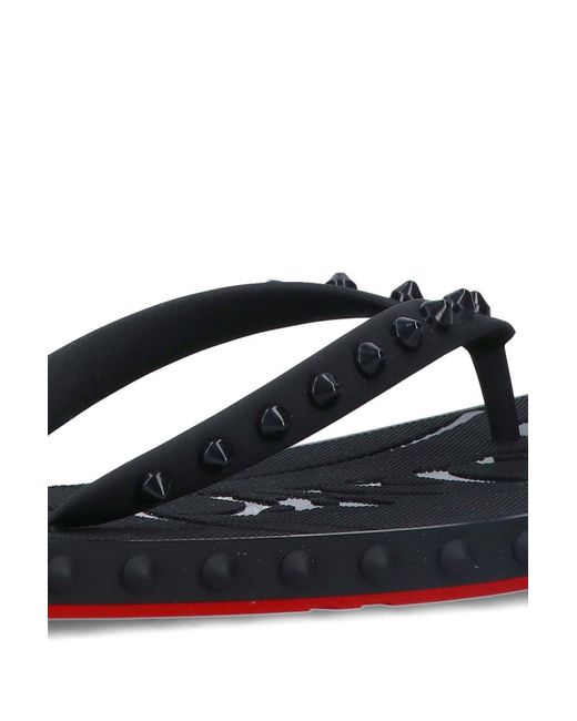 Christian Louboutin Black Super Loubi Flip Sandals