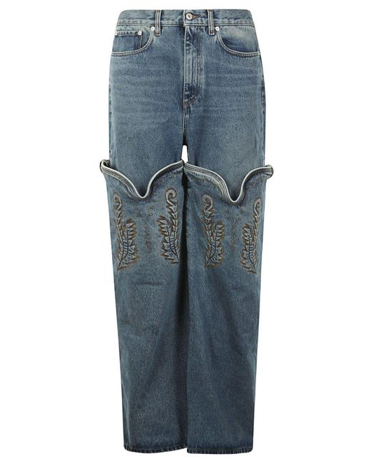Y. Project Blue Maxi Cowboy Cuff Jeans