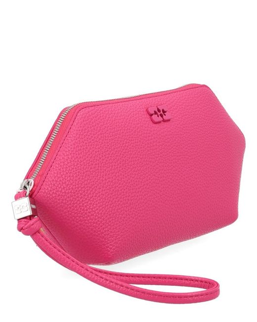 Ganni Pink Recycled Polyamide Wallet