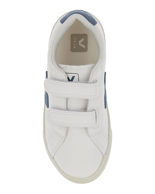 Veja White Sneakers Small Esplar Leather Organic Traced Trainers for men