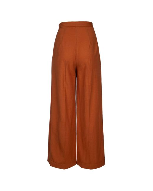 Harris Wharf London Brown Oversized Pleated Trousers Rayon
