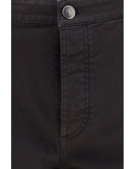 Brunello Cucinelli Black Jeans With Turn-Up Hem Cotton; Elastane for men