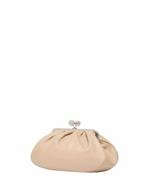 Weekend by Maxmara Natural Clutch Bag Cubico Pasticcino Leather Handbags