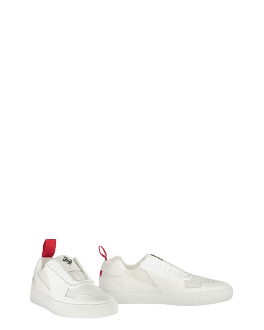 Ferrari White Slip-On Sneakers for men
