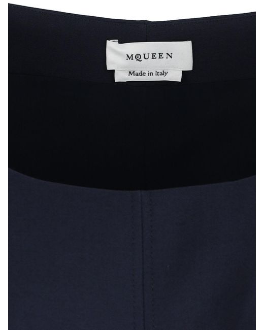 Alexander McQueen Blue Wool And Silk Mini Dress