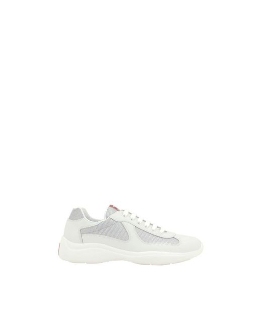 Prada White Polyamide Low Top Sneakers for men