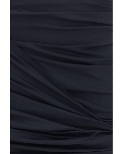 Magda Butrym Blue Draped Swim Mini Skirt Polyamide; Elastane